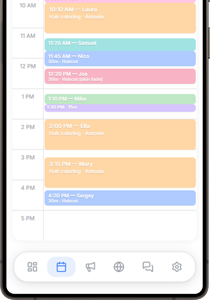 Bookings calendar